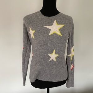 Banana Republic Star Novelty Graphic Print Crewneck Merino Wool Sweater Size S